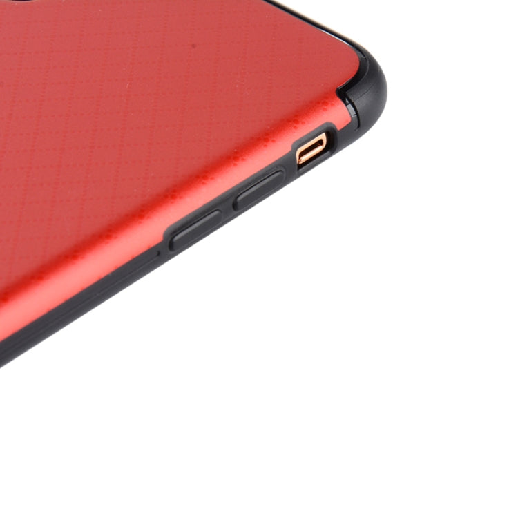 For iPhone X / XS Rhombus Texture TPU + PC Frosted Dropproof Protective Back Cover Case