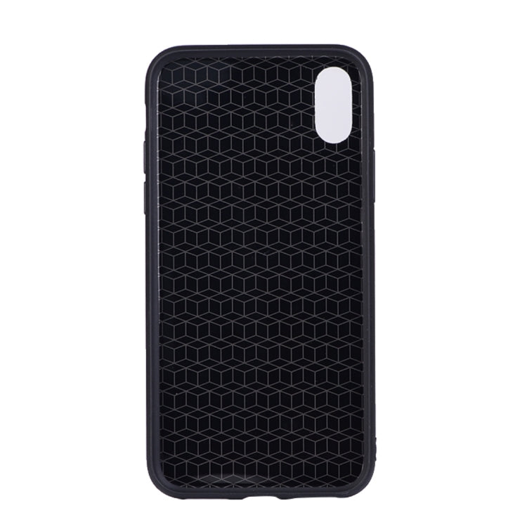 For iPhone X / XS Carbon Fiber Texture TPU Dropproof Protective Back Cover Case (Black)