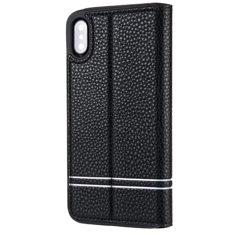 For iPhone X / XS Litchi Texture Horizontal Flip Leather Case with Holder & Card Slots