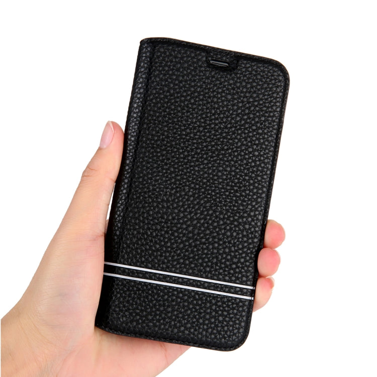 For iPhone X / XS Litchi Texture Horizontal Flip Leather Case with Holder & Card Slots