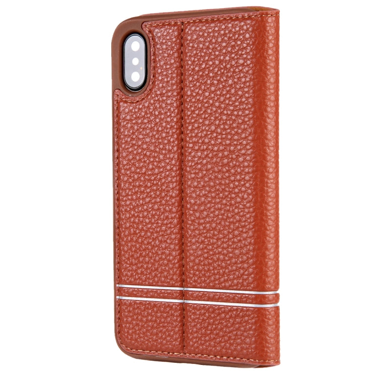 For iPhone X / XS Litchi Texture Horizontal Flip Leather Case with Holder & Card Slots