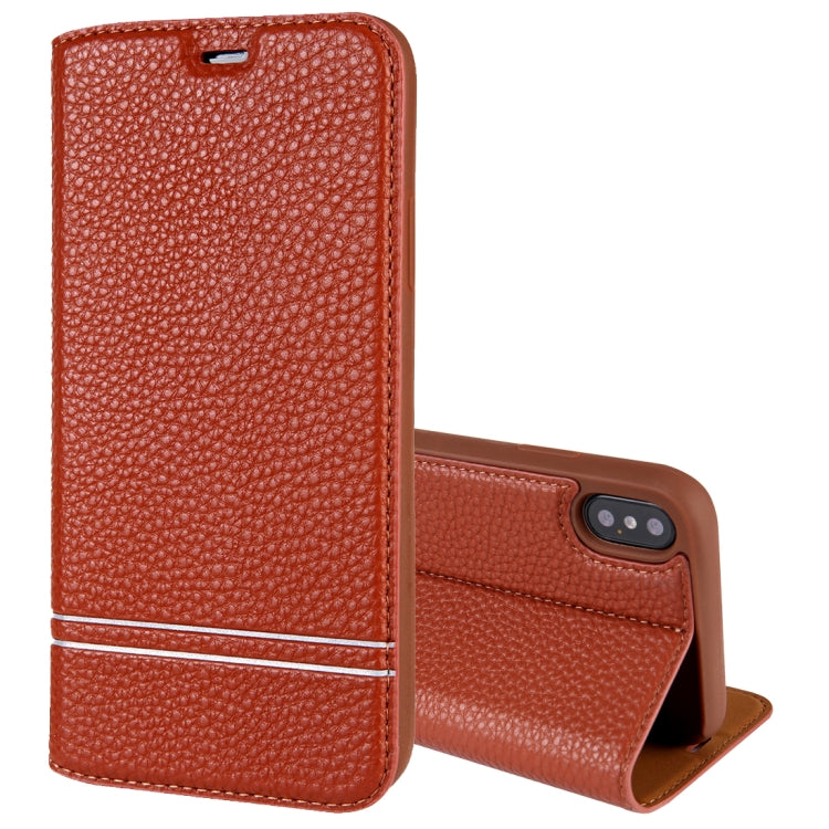 For iPhone X / XS Litchi Texture Horizontal Flip Leather Case with Holder & Card Slots