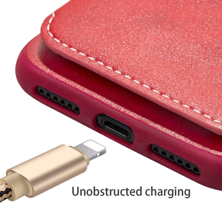 For iPhone X / XS Simple Leather Texture TPU Magnetic Leather Case with Holder & Card Slots & Wallet