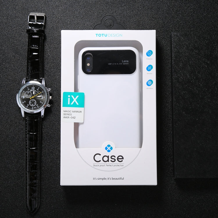 For iPhone X / XS TOTUDESIGN Magic Mirror Series Full Coverage Shockproof Protective Back Case (White)