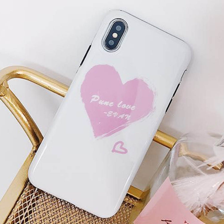 For iPhone X / XS Love Heart Letters Pattern Protective Back Case