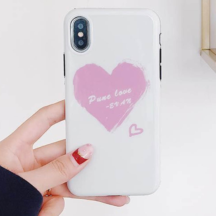 For iPhone X / XS Love Heart Letters Pattern Protective Back Case