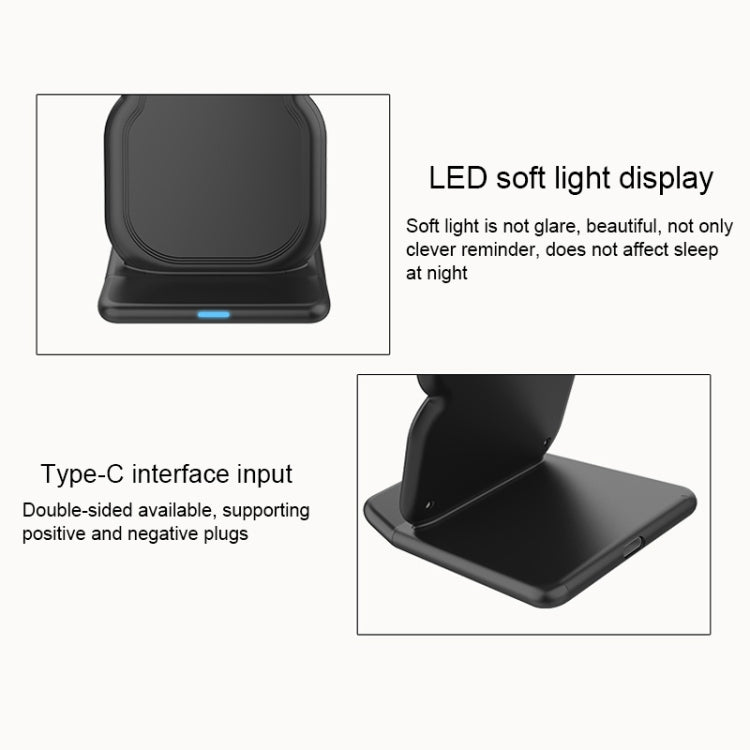 HAMTOD 8 Shape Design Dual Coil Design Qi Standard Holder Wireless Charger with Indicator Light, Support Fast Charging, For iPhone, Galaxy, Huawei, Xiaomi, LG, HTC and Other QI Standard Smart Phones (Black)
