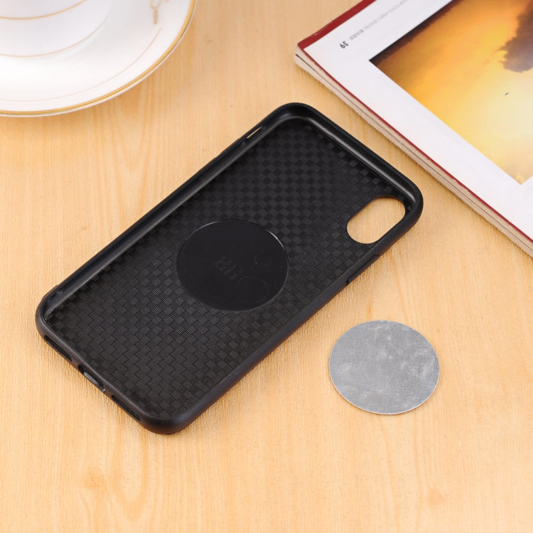 For iPhone X / XS PU Leather Crazy Horse Texture Flag Detail Protective Back Case