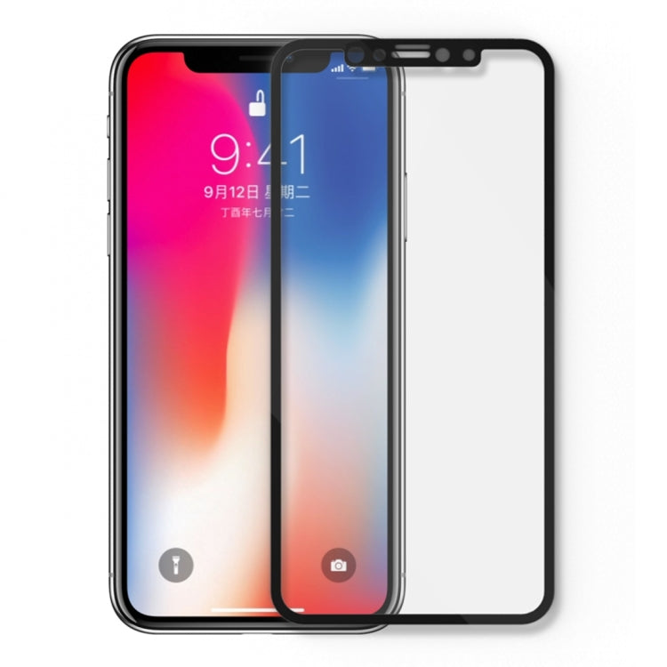 For iPhone X Lenuo DF 0.3mm 9H Surface Hardness 3D Arc Edge Full Coverage Explosion-proof Tempered Glass Front Screen Protector