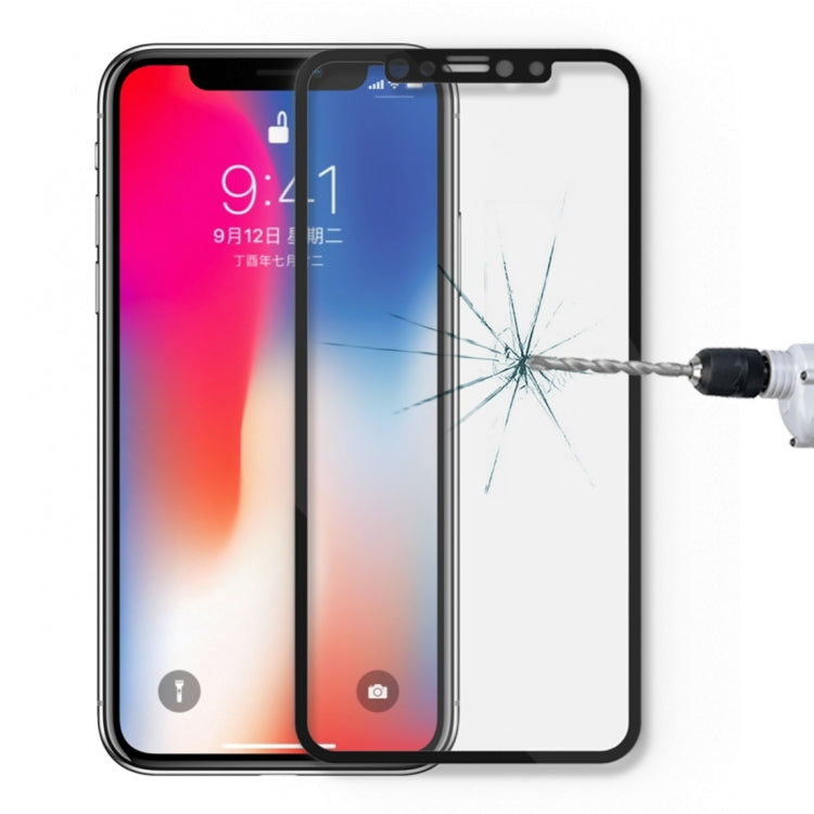 For iPhone X Lenuo DF 0.3mm 9H Surface Hardness 3D Arc Edge Full Coverage Explosion-proof Tempered Glass Front Screen Protector