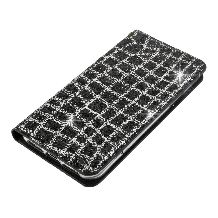 For iPhone X / XS Crack Texture Sequins Magnetic Horizontal Flip Leather Case with Holder & Card Slots