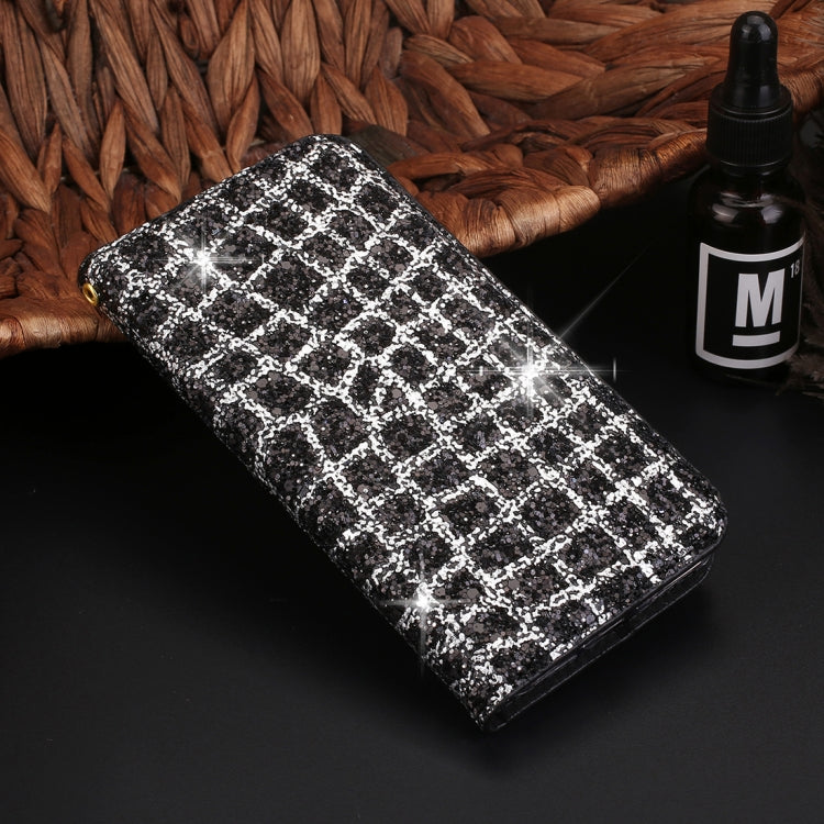 For iPhone X / XS Crack Texture Sequins Magnetic Horizontal Flip Leather Case with Holder & Card Slots