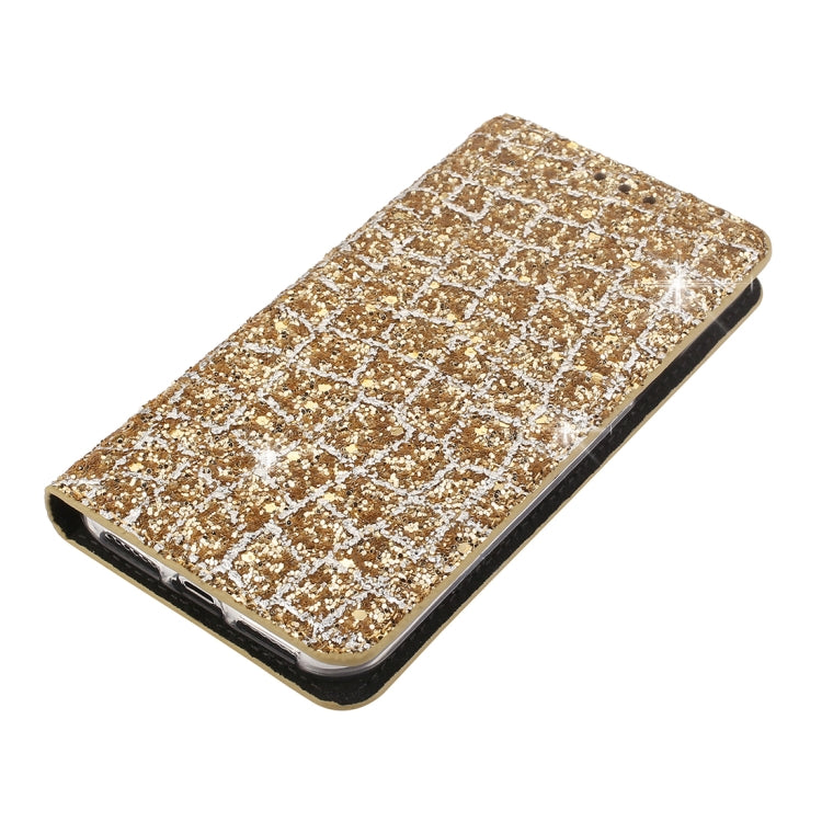 For iPhone X / XS Crack Texture Sequins Magnetic Horizontal Flip Leather Case with Holder & Card Slots
