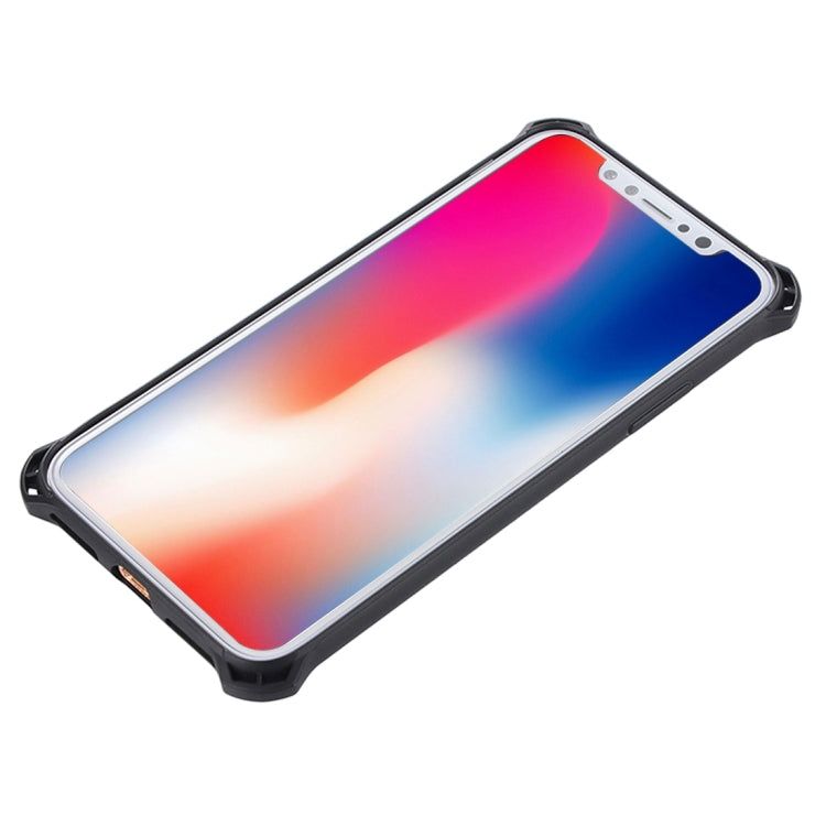 For iPhone X / XS Knit Texture TPU Dropproof Protective Back Cover Case (Rose Gold)