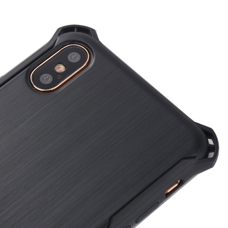 For iPhone X / XS Brushed Texture TPU Dropproof Protective Back Cover Case