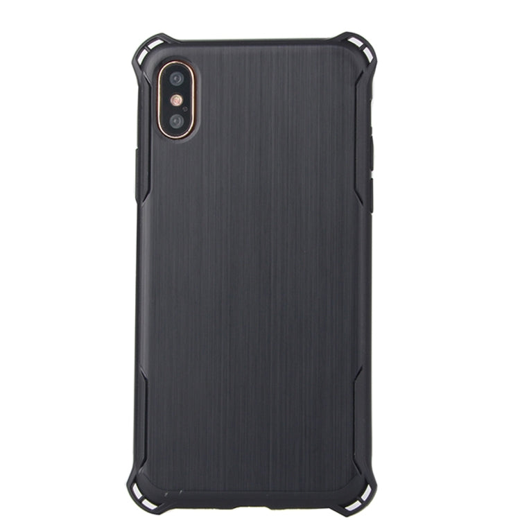 For iPhone X / XS Brushed Texture TPU Dropproof Protective Back Cover Case