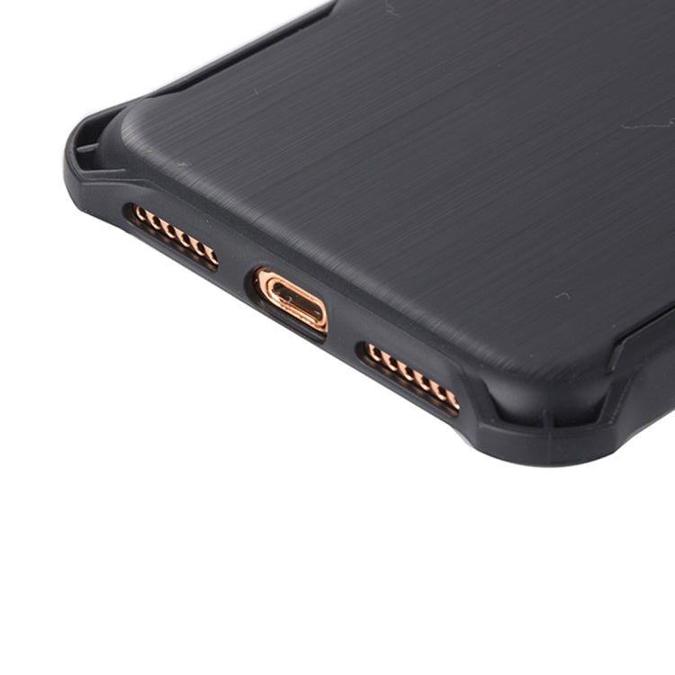 For iPhone X / XS Brushed Texture TPU Dropproof Protective Back Cover Case