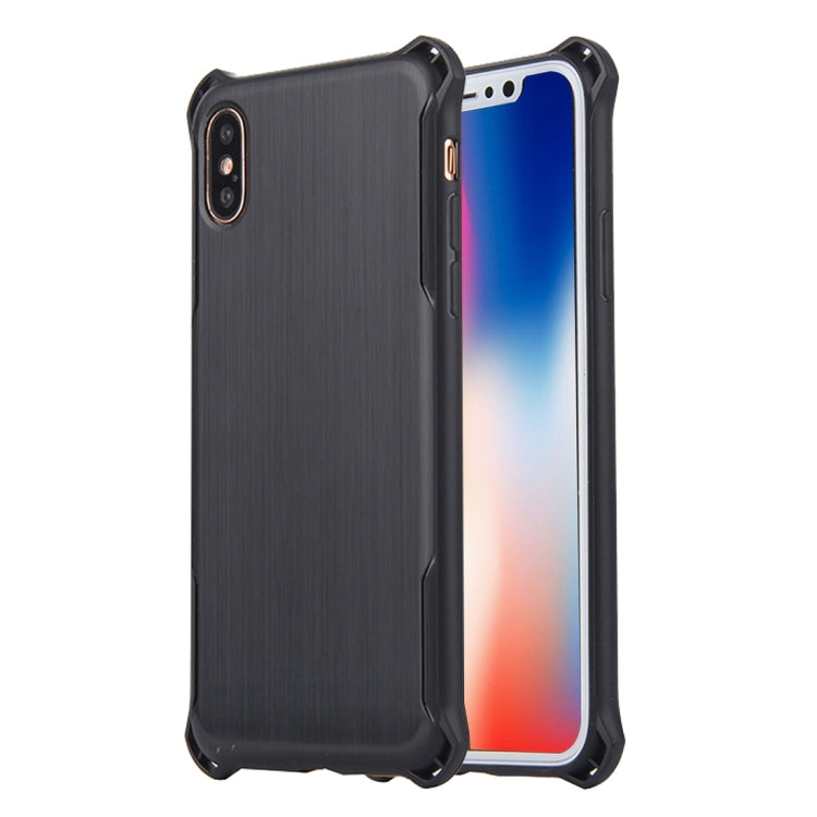 For iPhone X / XS Brushed Texture TPU Dropproof Protective Back Cover Case
