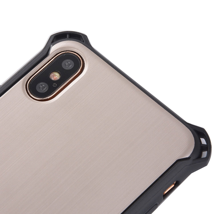 For iPhone X / XS Brushed Texture TPU Dropproof Protective Back Cover Case