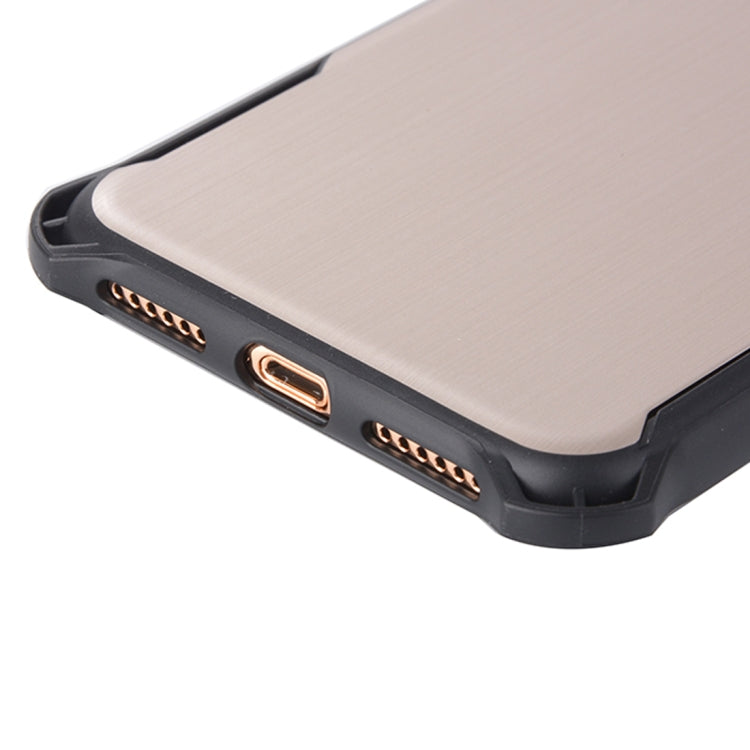 For iPhone X / XS Brushed Texture TPU Dropproof Protective Back Cover Case
