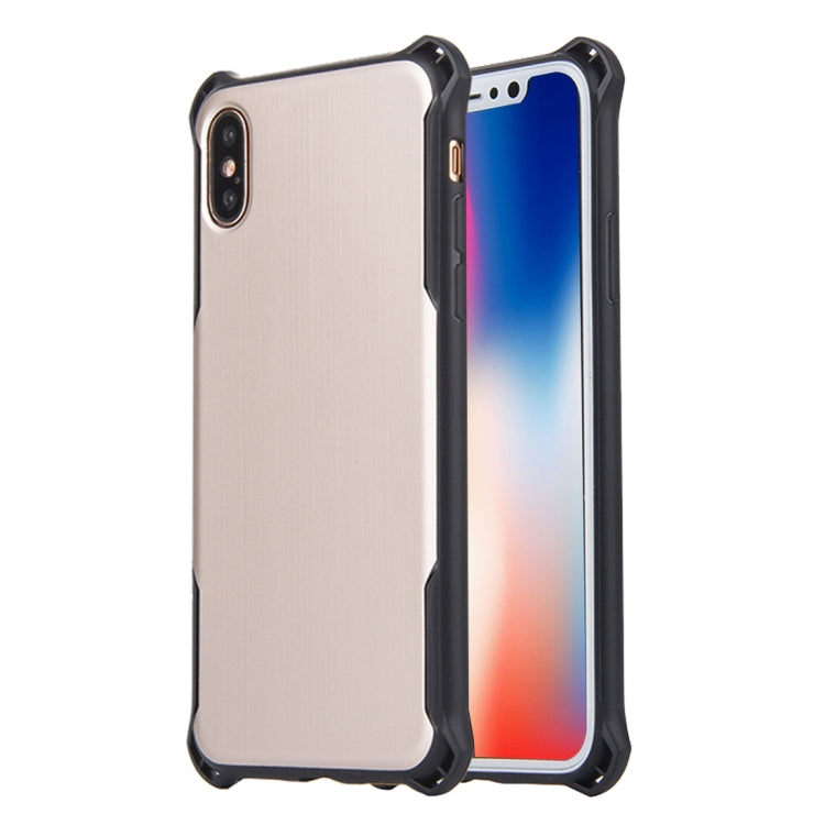 For iPhone X / XS Brushed Texture TPU Dropproof Protective Back Cover Case