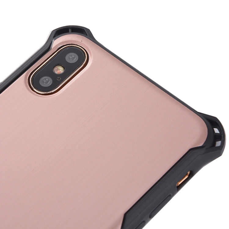 For iPhone X / XS Brushed Texture TPU Dropproof Protective Back Cover Case