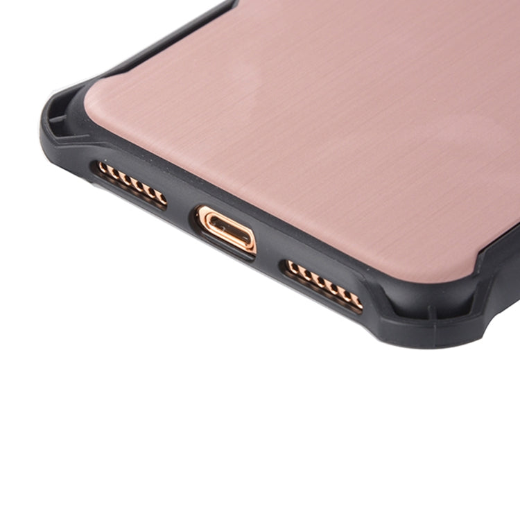 For iPhone X / XS Brushed Texture TPU Dropproof Protective Back Cover Case