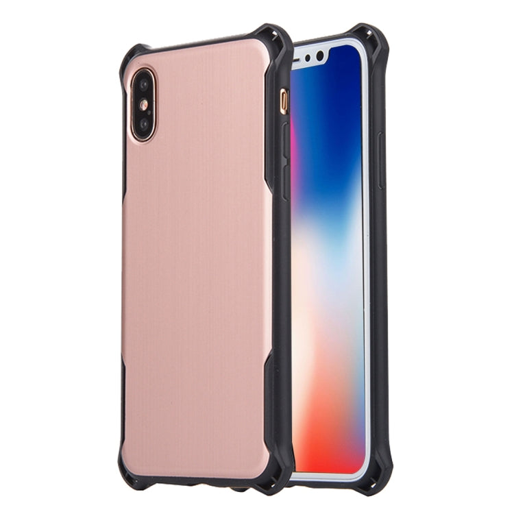 For iPhone X / XS Brushed Texture TPU Dropproof Protective Back Cover Case