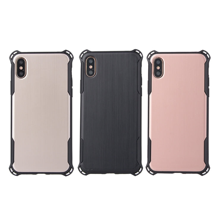 For iPhone X / XS Brushed Texture TPU Dropproof Protective Back Cover Case