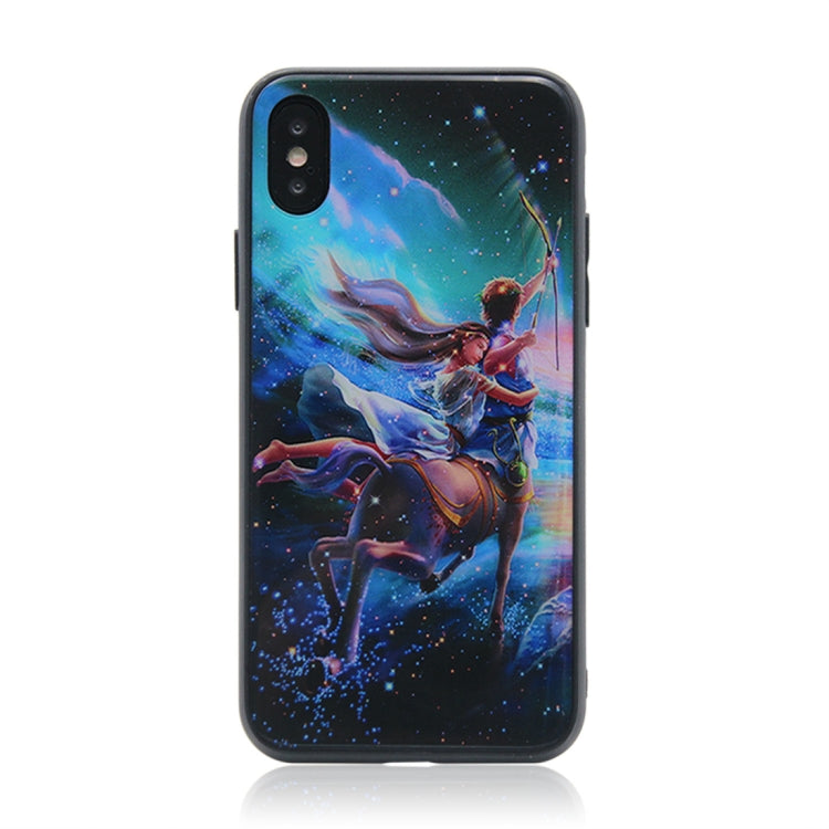For iPhone X / XS TPU + Tempered Glass 3D Cartoon