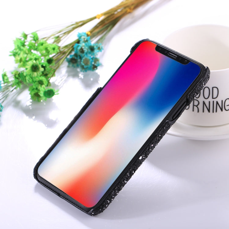 For iPhone X / XS Colorful Sequins Paste Protective Back Cover Case