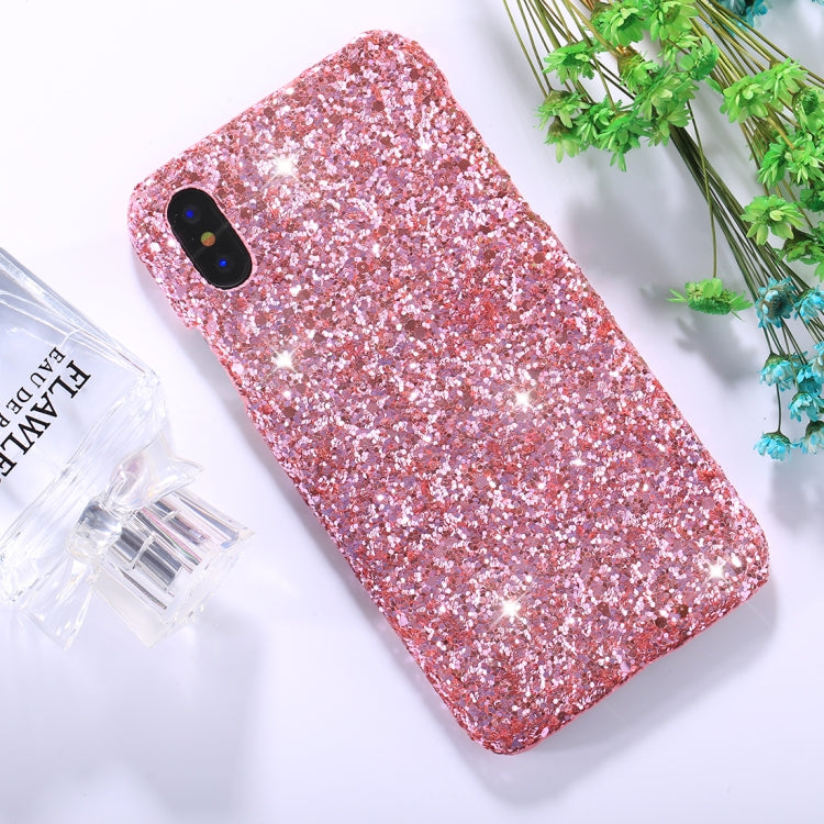 For iPhone X / XS Colorful Sequins Paste Protective Back Cover Case