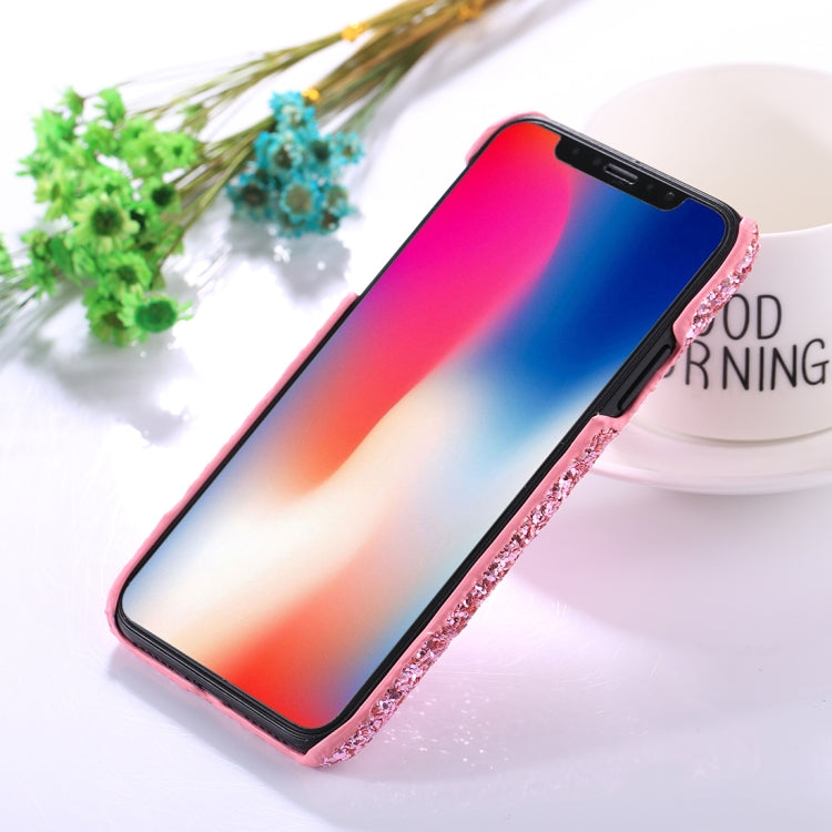 For iPhone X / XS Colorful Sequins Paste Protective Back Cover Case