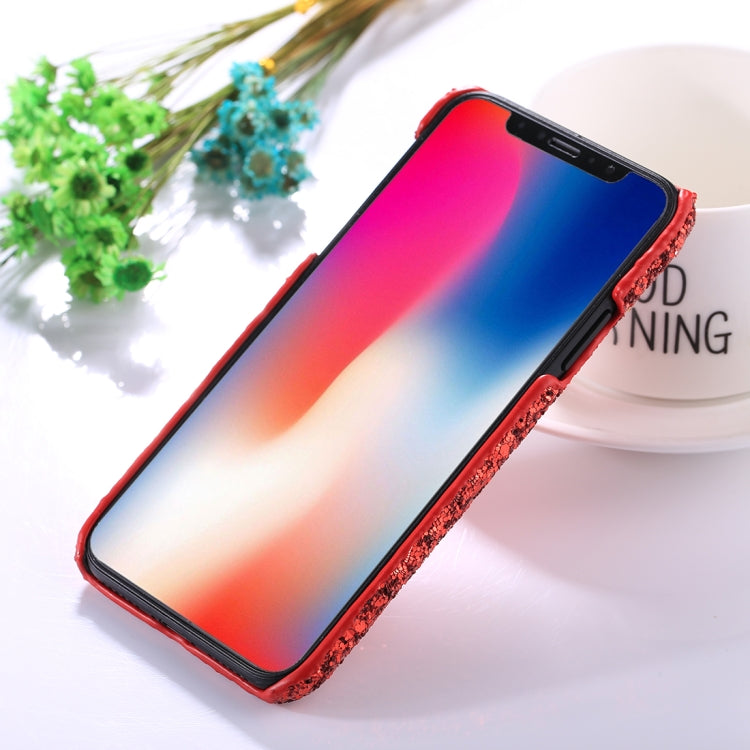 For iPhone X / XS Colorful Sequins Paste Protective Back Cover Case