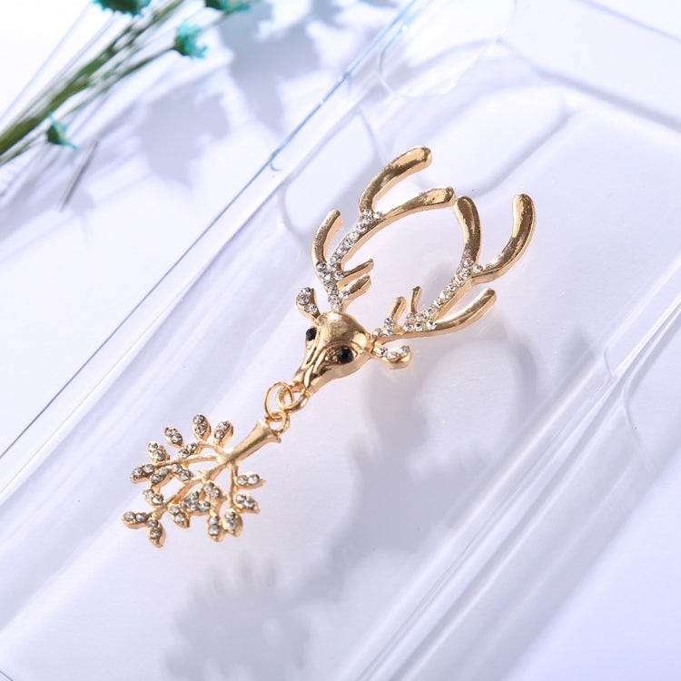 For iPhone X / XS Fashion 3D Diamond Elk Pattern Transparent Protective Back Cover Case