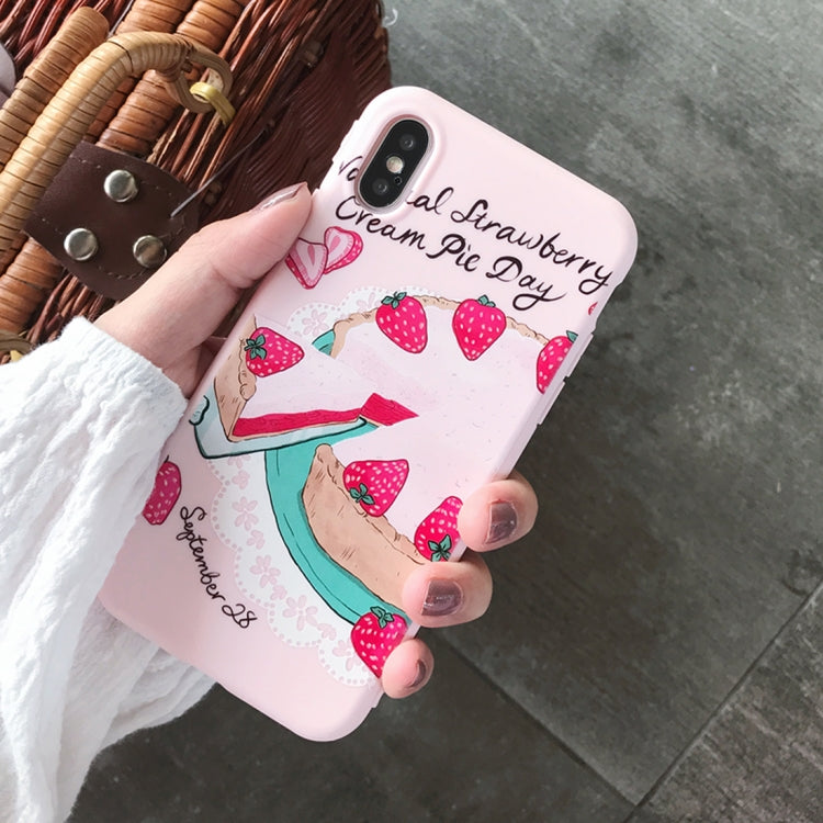 For iPhone X / XS Strawberry Pattern Protective Back Cover Soft Case