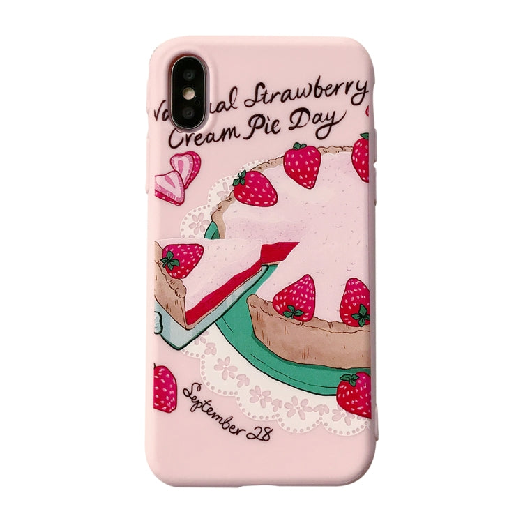 For iPhone X / XS Strawberry Pattern Protective Back Cover Soft Case
