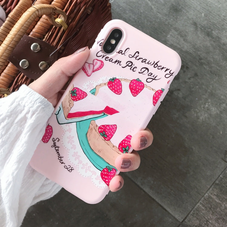 For iPhone X / XS Strawberry Pattern Protective Back Cover Soft Case