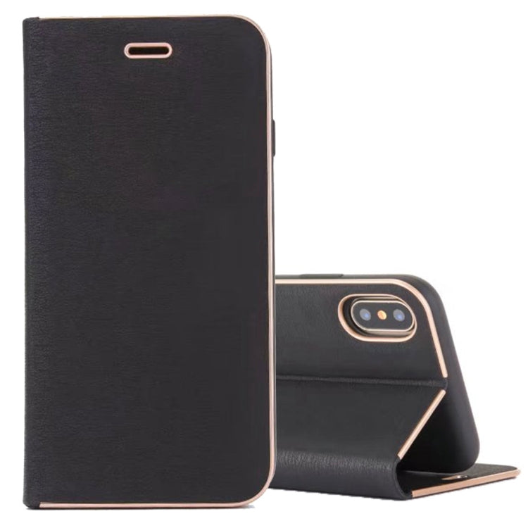 For iPhone X / XS Pine Texture Horizontal Flip Magnetic Leather Case with Holder & Card Slots