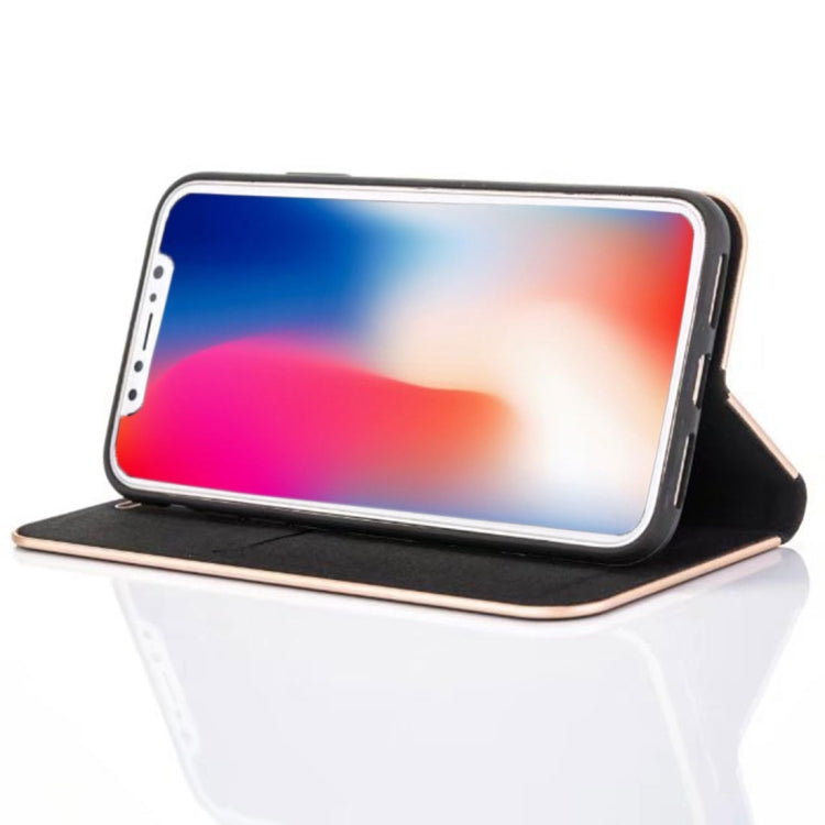 For iPhone X / XS Pine Texture Horizontal Flip Magnetic Leather Case with Holder & Card Slots