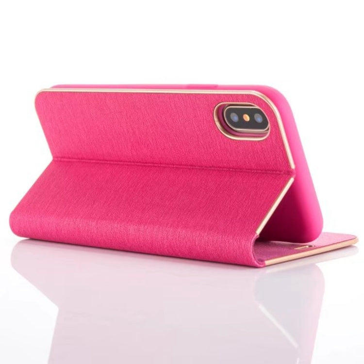 For iPhone X / XS Pine Texture Horizontal Flip Magnetic Leather Case with Holder & Card Slots