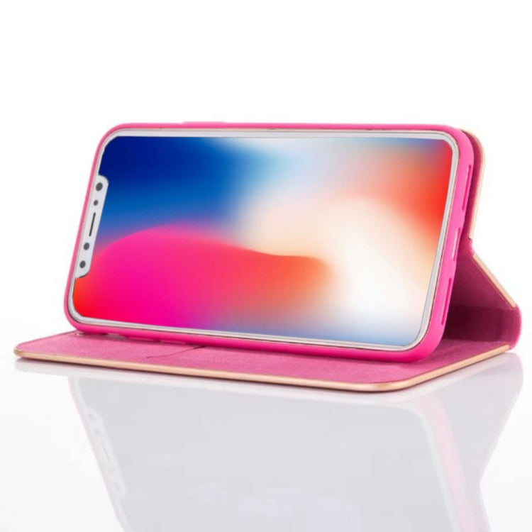 For iPhone X / XS Pine Texture Horizontal Flip Magnetic Leather Case with Holder & Card Slots