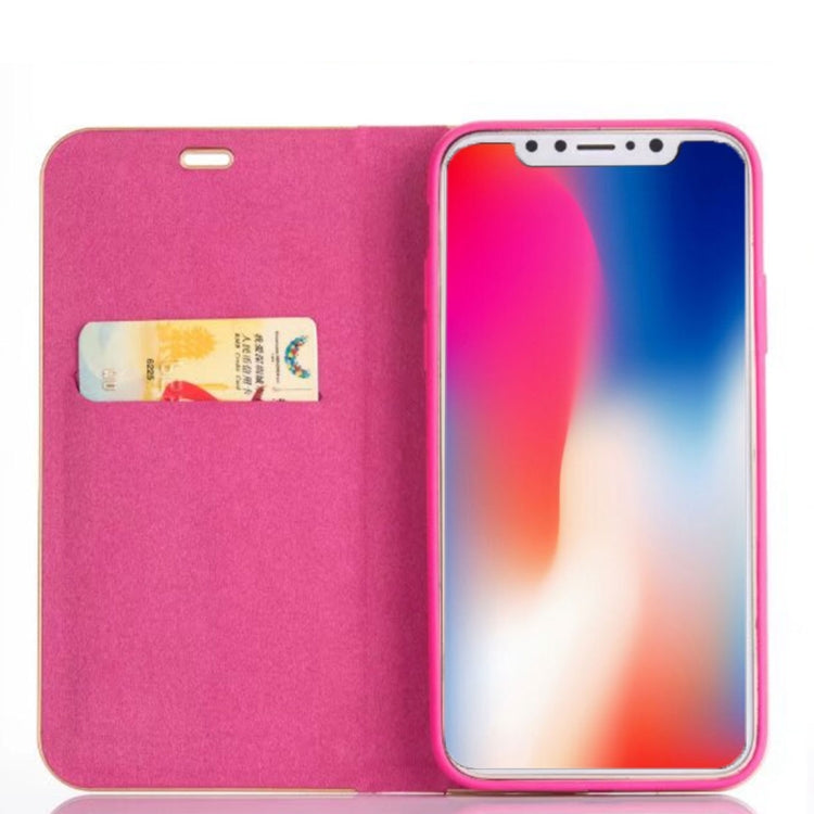 For iPhone X / XS Pine Texture Horizontal Flip Magnetic Leather Case with Holder & Card Slots