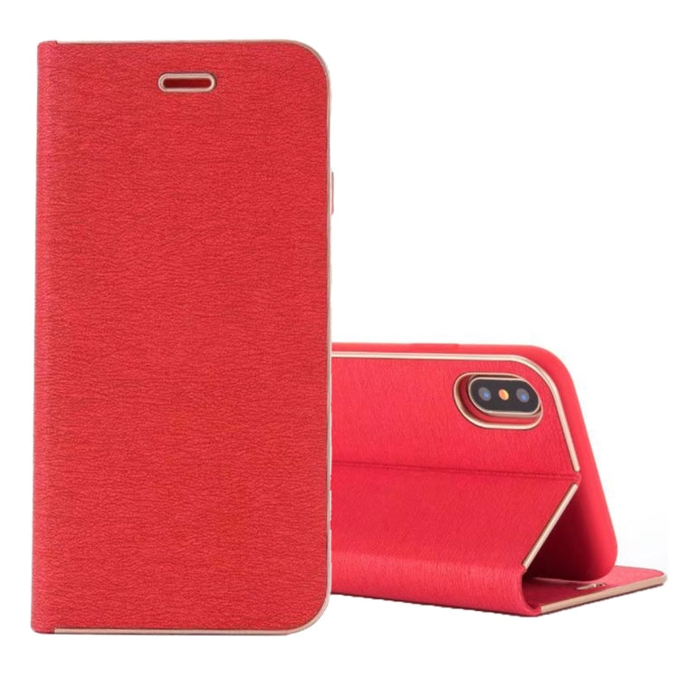 For iPhone X / XS Pine Texture Horizontal Flip Magnetic Leather Case with Holder & Card Slots