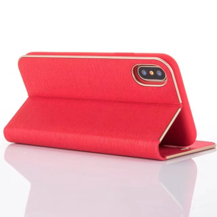 For iPhone X / XS Pine Texture Horizontal Flip Magnetic Leather Case with Holder & Card Slots