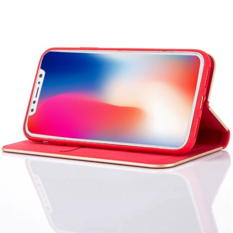 For iPhone X / XS Pine Texture Horizontal Flip Magnetic Leather Case with Holder & Card Slots