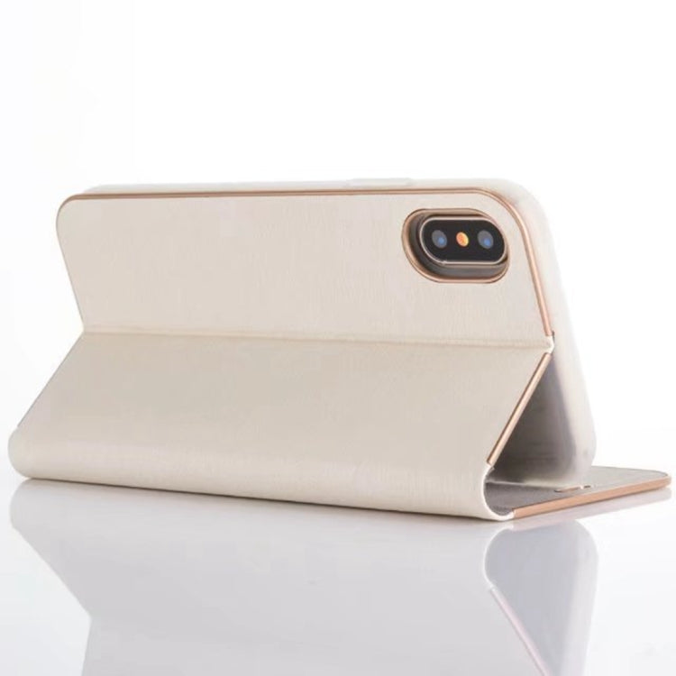 For iPhone X / XS Pine Texture Horizontal Flip Magnetic Leather Case with Holder & Card Slots