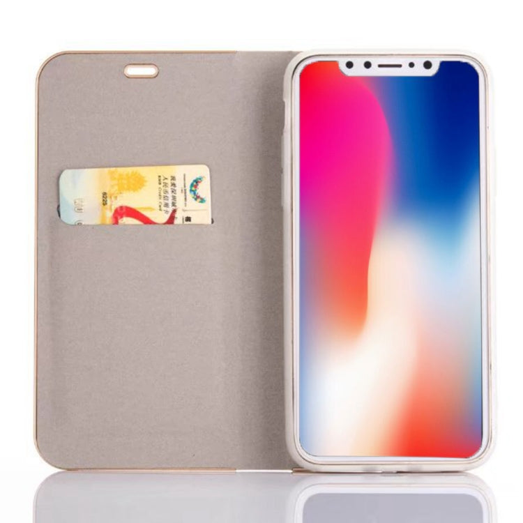 For iPhone X / XS Pine Texture Horizontal Flip Magnetic Leather Case with Holder & Card Slots