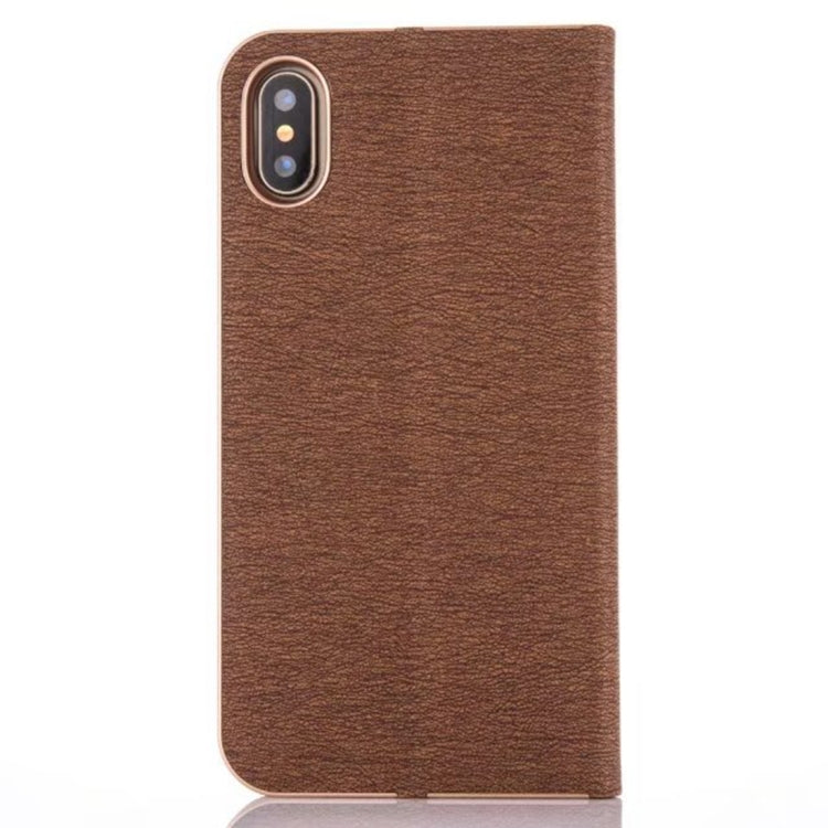 For iPhone X / XS Pine Texture Horizontal Flip Magnetic Leather Case with Holder & Card Slots