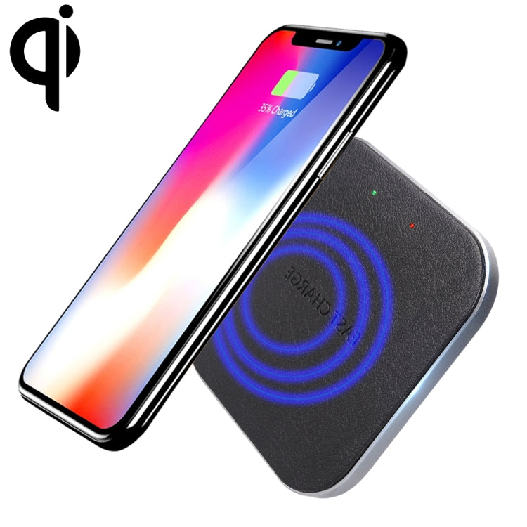 YAOMAISI M-05 Ultra-thin Zinc Alloy Qi Standard Wireless Fast Charger, For iPhone, Galaxy, Huawei, Xiaomi, LG, HTC and Other QI Standard Smart Phones (Grey)